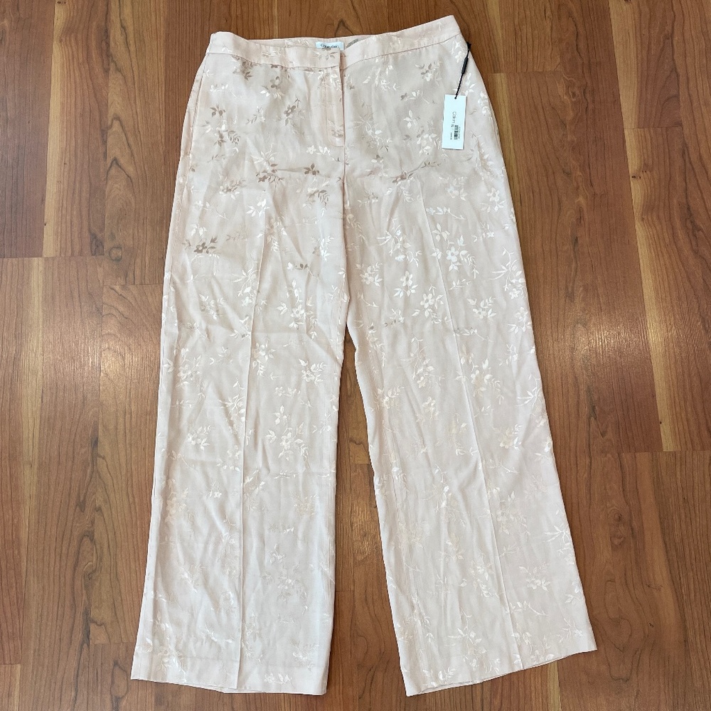 CALVIN KLEIN PALE PINK FLORAL DRESS PANTS SIZE 14
